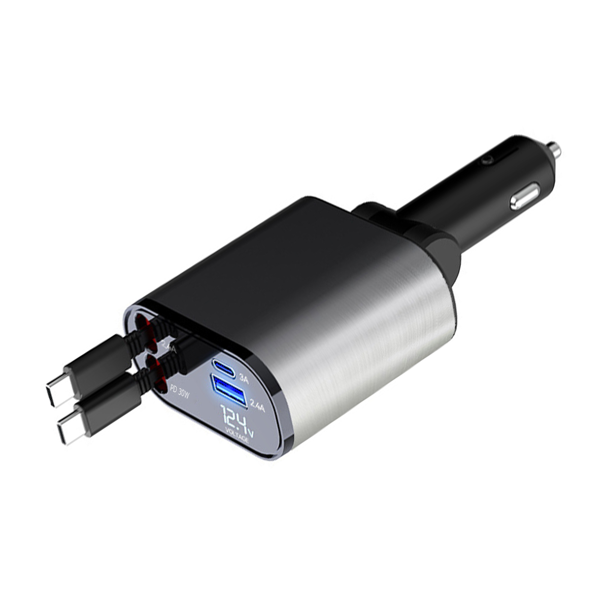シガーソケット カーチャージャー 充電器 車載 急速充電 タイプC 4ポート type-Cポート カーチャージャー iPhone対応ケーブル アダプタ | ブランド登録なし | 02