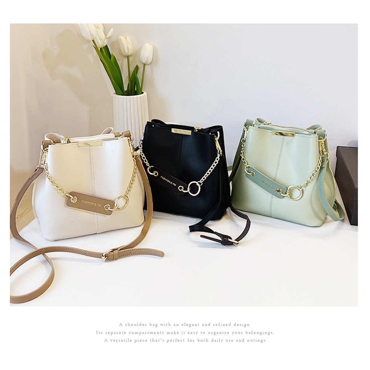 GISELLE ショルダーバッグ レディース 斜め掛け 軽い 仕切り チャーム