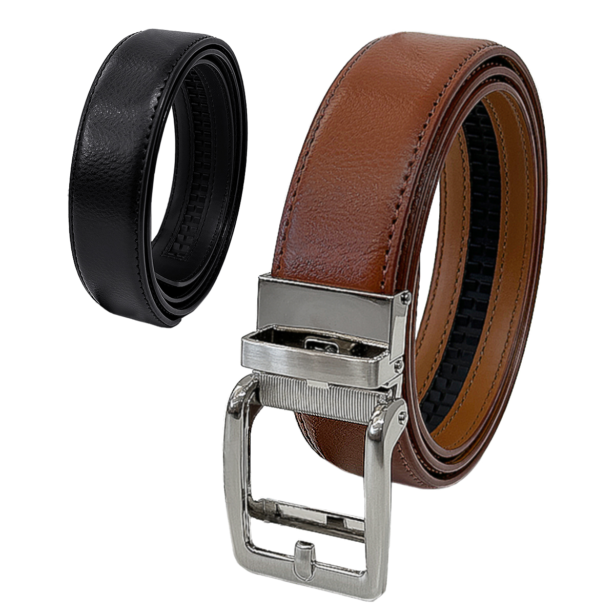 GISELLE ベルト メンズ 穴レス 本革 オートロック ビジネス 大きい