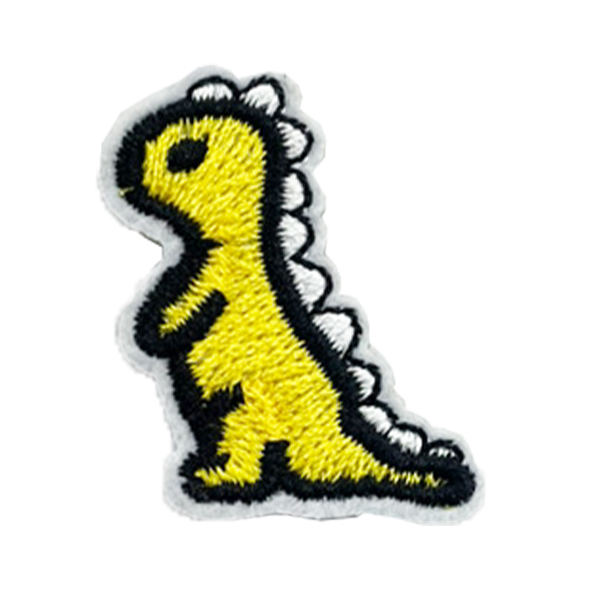 ワッペン 刺繍 アイロン 恐竜 レッド ブルー ピンク イエローアイロン