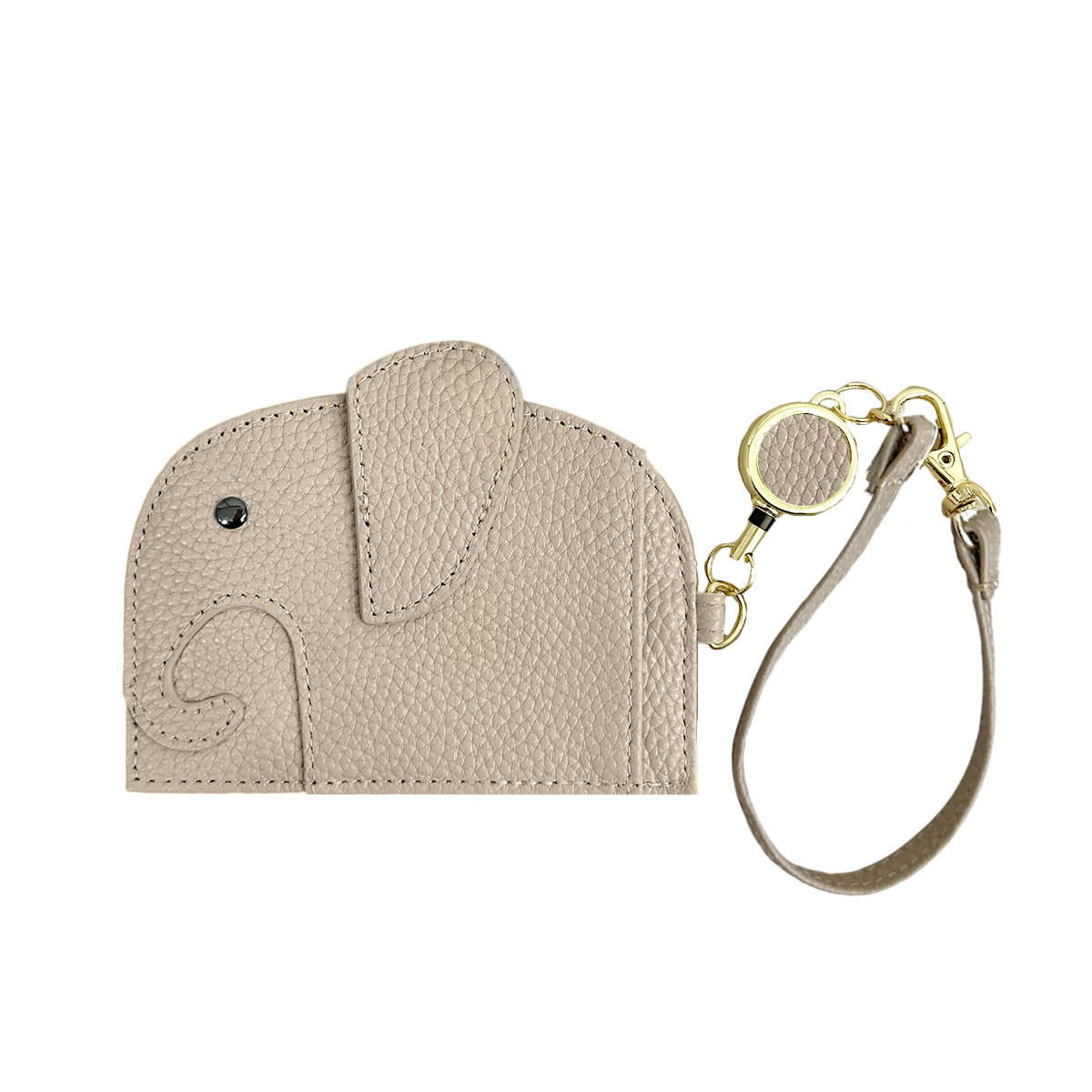 GISELLE パスケース リール付き 定期入れ レディース 本革 ゾウ カード