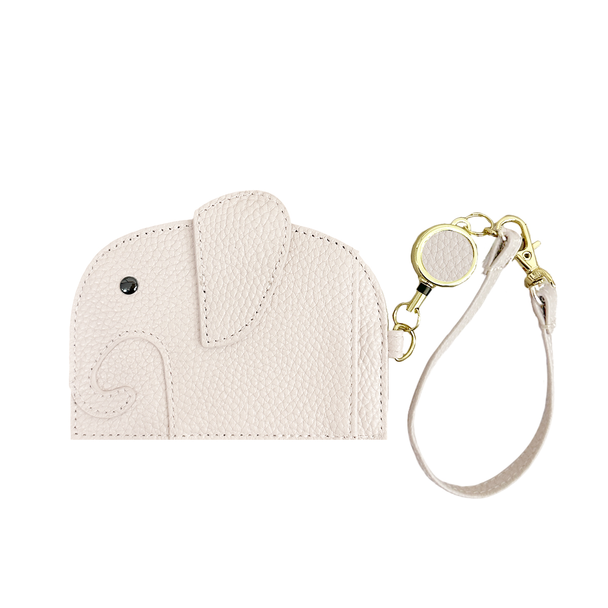 リクエストくるくる　パスケース GISELLE パスケース リール付き 定期入れ レディース 本革 ゾウ カード