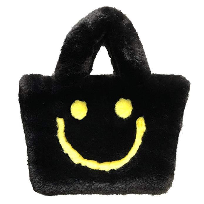 スマイル ファーバッグ レディース バッグ にこちゃん ニコちゃん スマイル smile BAG bag かばん 鞄 ファー もこもこ オシャレ 人気  送料無料