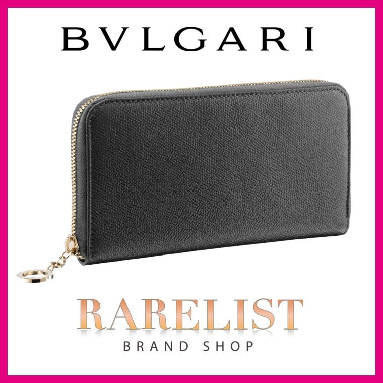 ブルガリ BVLGARI 財布 長財布 ラウンドファスナー ブラック 黒