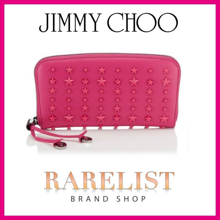 ジミーチュウ JIMMY CHOO 財布 長財布 ラウンドファスナー フューシャ