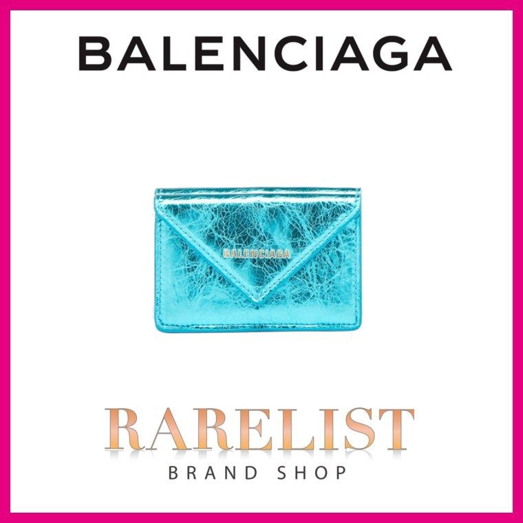かわいい～！」 Balenciaga バレンシアガ 三つ折り財布 ターコイズ
