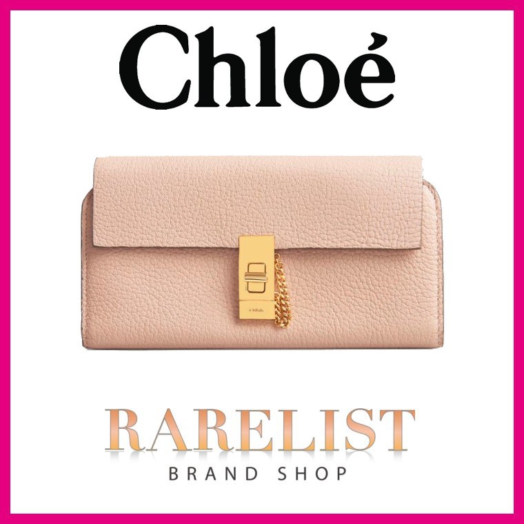 クロエ Chloe 財布 長財布 セメントピンク ピンク ゴールド レザー 本