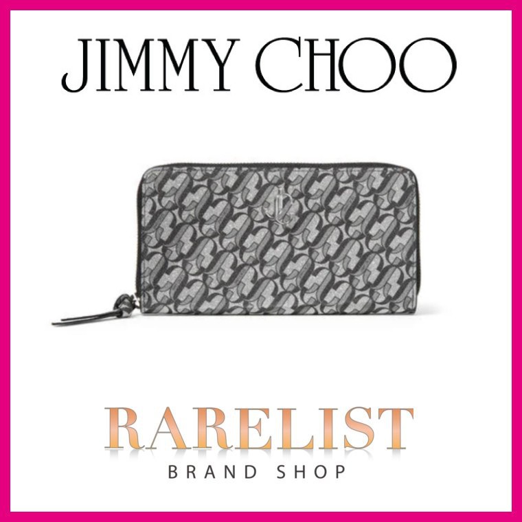 ジミーチュウ JIMMY CHOO 財布 長財布 ラウンドファスナー シルバー