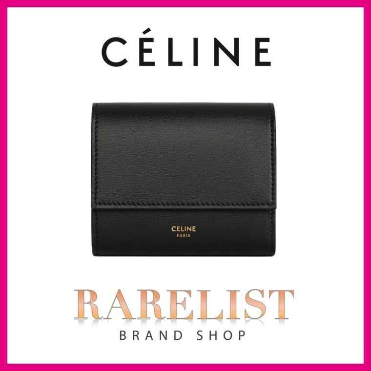 セリーヌ CELINE 財布 小財布 ３つ折り 三つ折り ブラック レザー 本革