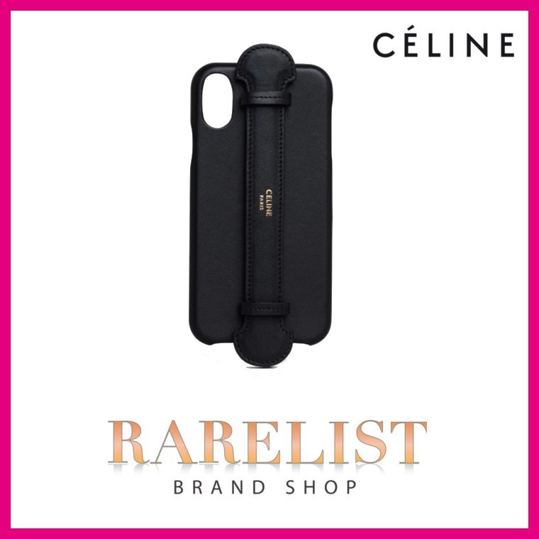 セリーヌ CELINE iPhoneケース アイフォーンケース ブラック レザー 本