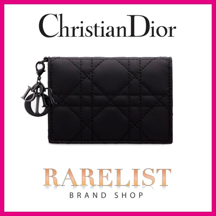クリスチャンディオール Christian Dior カードケース マット ブラック レザー 本革