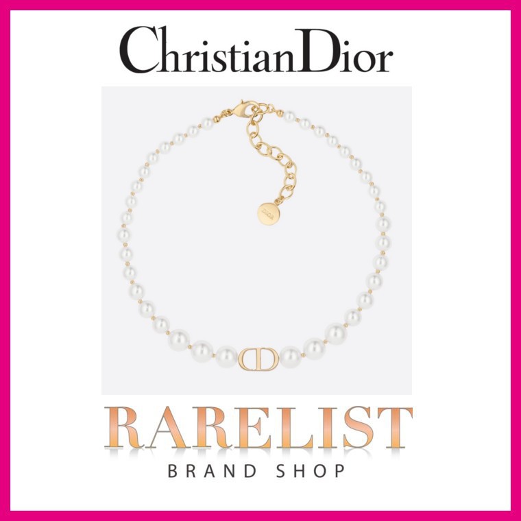 クリスチャンディオール ディオール Christian Dior ネックレス チョーカー アクセサリー ゴールド パール