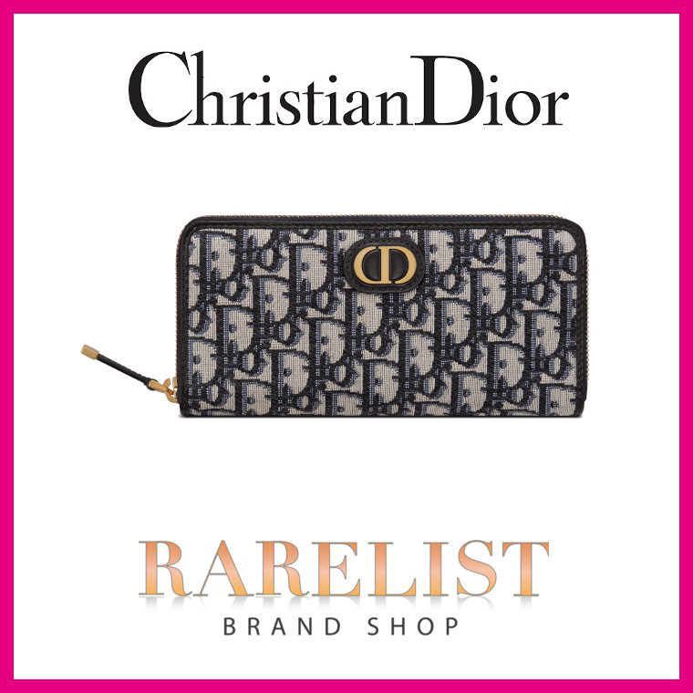 クリスチャンディオール Christian Dior 財布 長財布 ブルー グレー