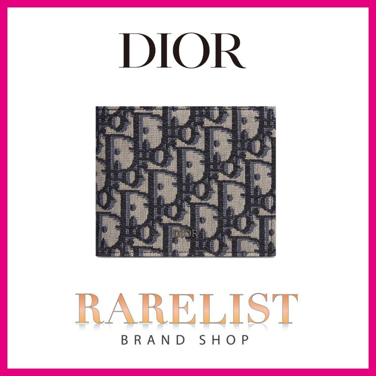 DIOR ディオール 財布 小財布 二つ折り ベージュ ブラック シルバー