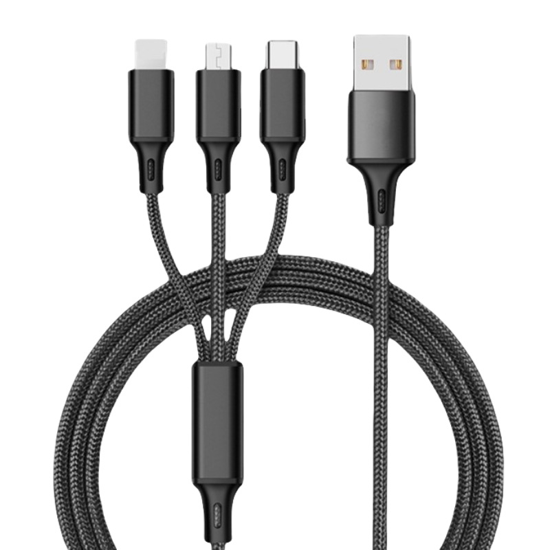 ケーブル USB Type-C 3in1 iPhoneケーブル iPhone17 Android用 micro USB Type-C 急速充電ケーブル USBケーブル 高耐久ナイロン モバイルバッテリー 充電器 |  | 01