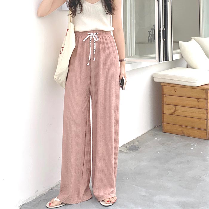 795円 クーポンで！ パンツ ワイドパンツ レディース 秋 冬 白 黒 おしゃれ かわいい 30代 40代 50代 ジャガードパンツ ボトムス エンボス [郵2]^b242^ | uricca | 06