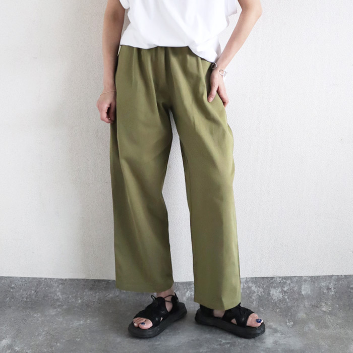 パンツ チノパン テーパードパンツ レディース 黒 春 おしゃれ ロング 無地 シェフパンツ ボトムス [郵3]^b254^ | uricca | 02
