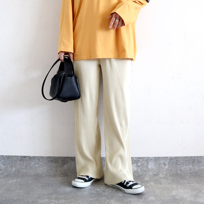 2392円 クーポンで！ パンツ ワイドパンツ ロング レディース 黒 春 夏 秋 冬 おしゃれ かわいい 30代 40代 50代 プリーツ ボトムス [郵3]^b304^ | uricca | 27