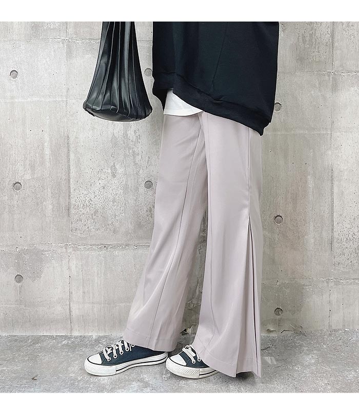 1611円 クーポンで！ フレアパンツ パンツ プリーツ タックデザイン レディース ボトムス (送料無料)[郵3]^b313^ | uricca | 22