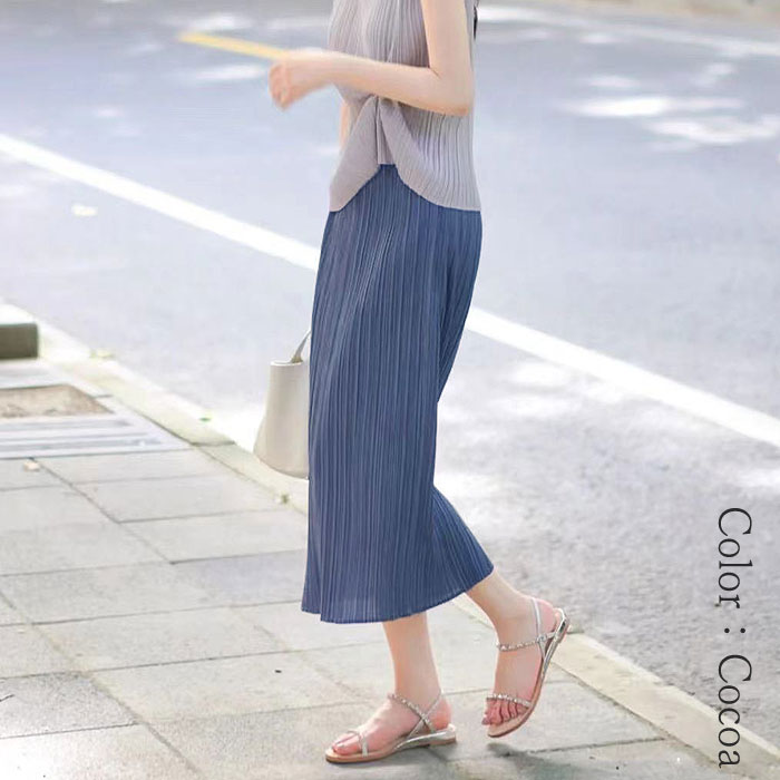 スカート レディース  春 夏 おしゃれ プリーツ タイト ミモレ丈 ウエストゴム ロング フェミニン [郵1]^b336^ | uricca | 10