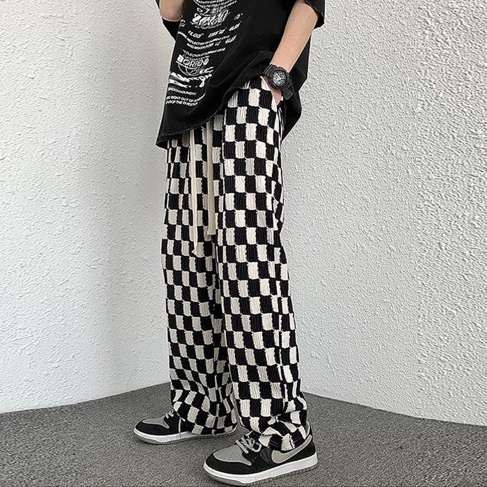 ブラックレーベル ブロックチェックパンツ LL W84～87 26, 白