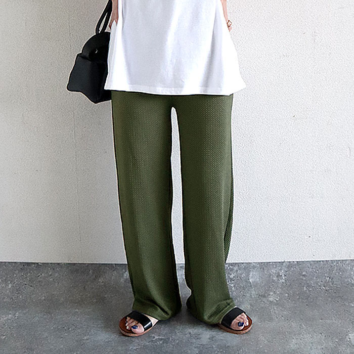 パンツ ワイドパンツ ワイド レディース 春 夏 黒 白 おしゃれ きれいめ ワイド ボトムス エンボス [郵3]^b390^ | uricca | 23