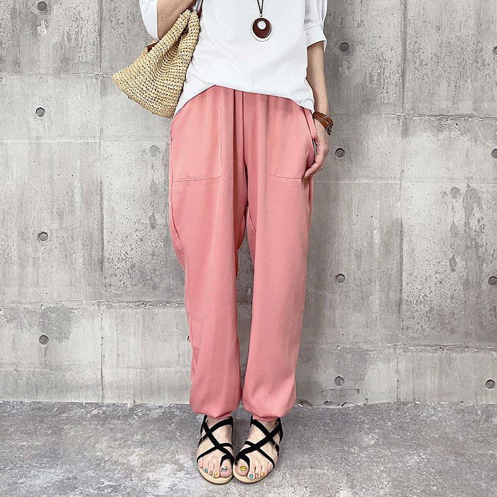 パンツ ジョガーパンツ レディース 春 夏 黒 おしゃれ ボトムス ロング ウエストゴム ポケット きれいめ [郵3]^b396^ | uricca | 05