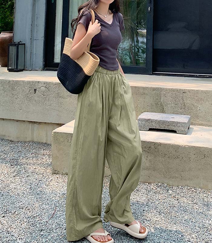 パンツ ワイドパンツ レディース 春 夏 黒 おしゃれ きれいめ イージーパンツ ロング ボトムス [郵3]^b406^ | uricca | 14