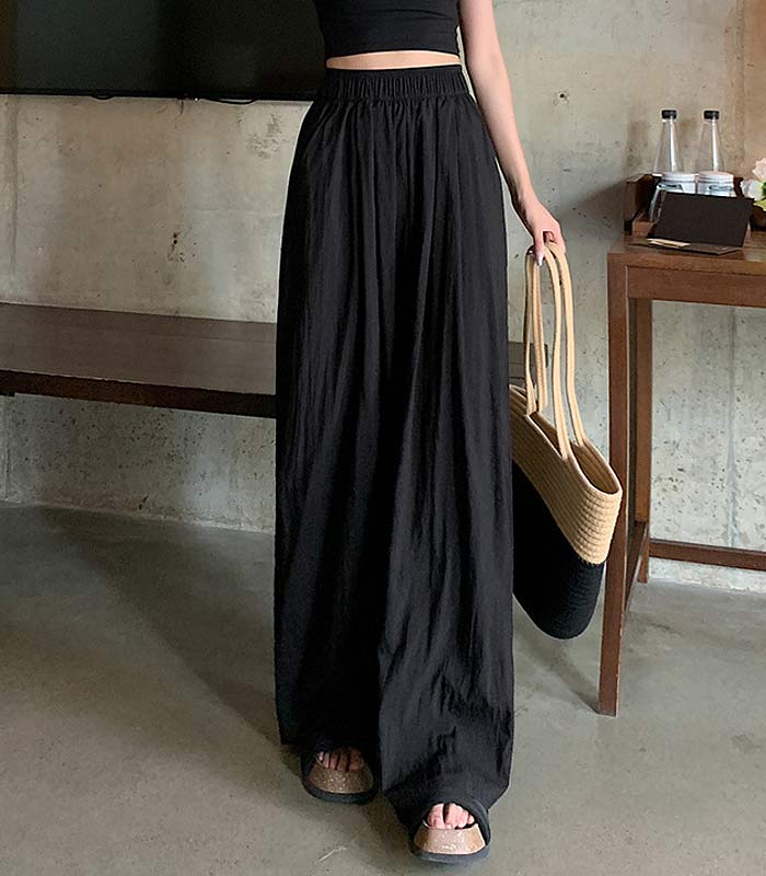 パンツ ワイドパンツ レディース 春 夏 黒 おしゃれ きれいめ イージーパンツ ロング ボトムス [郵3]^b406^ | uricca | 10