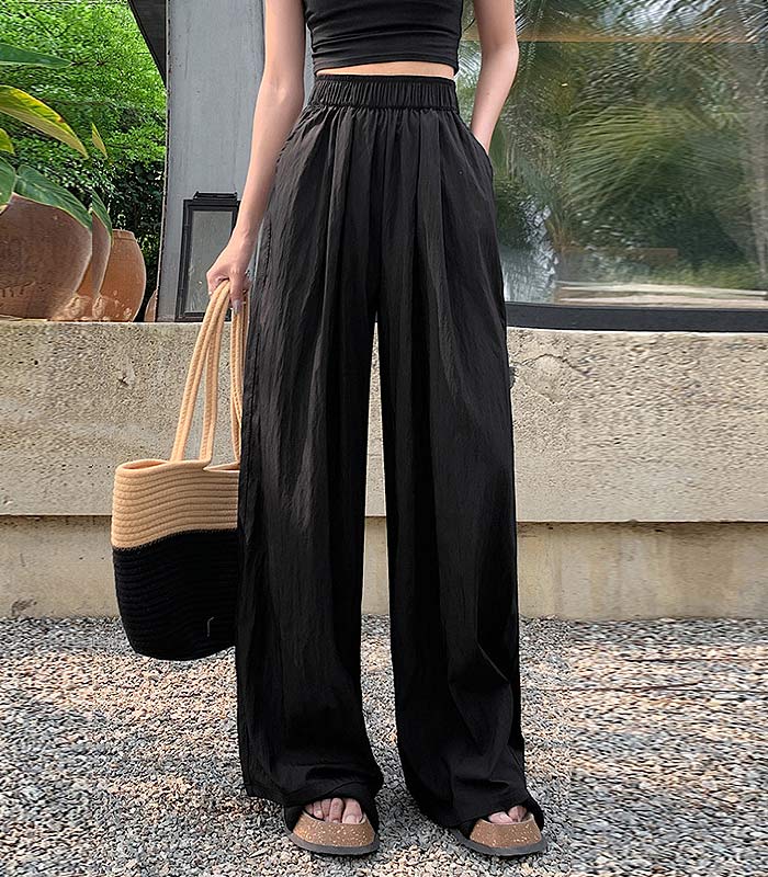 パンツ ワイドパンツ レディース 春 夏 黒 おしゃれ きれいめ イージーパンツ ロング ボトムス [郵3]^b406^ | uricca | 11