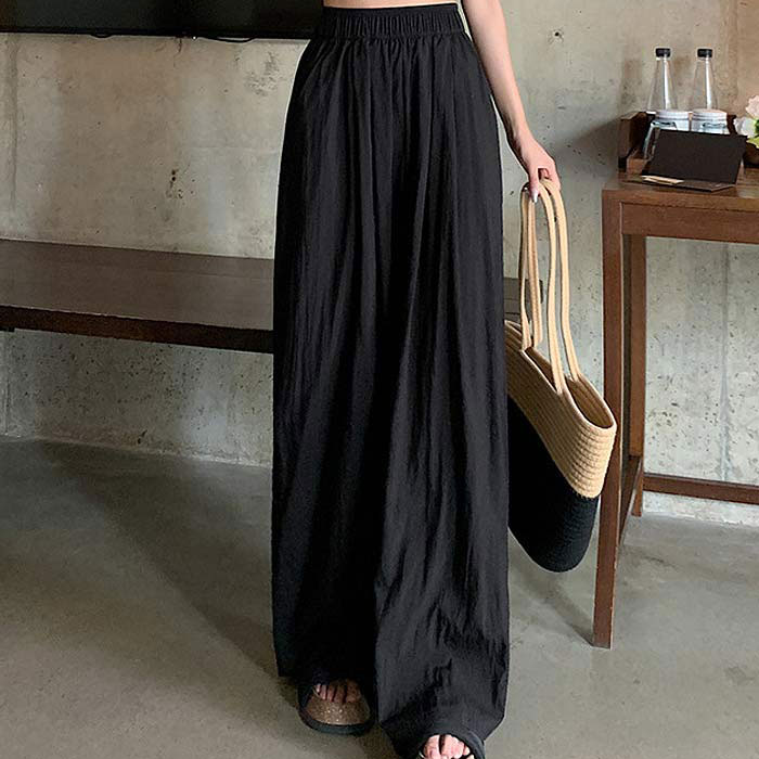 パンツ ワイドパンツ レディース 春 夏 黒 おしゃれ きれいめ イージーパンツ ロング ボトムス [郵3]^b406^ | uricca | 01