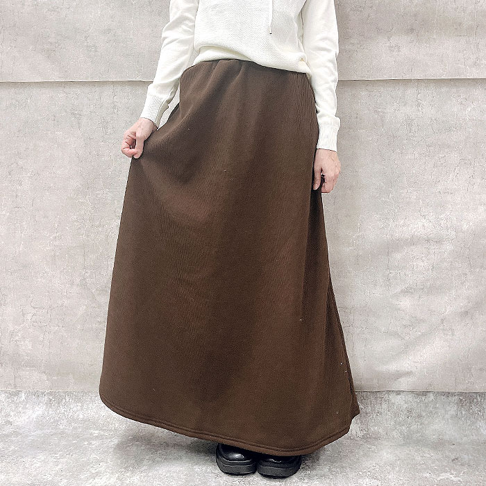 スカート フレアスカートロング レディース 裏起毛 秋 冬 黒 おしゃれ かわいい 30代 40代 50代 コーデュロイ リブ 極暖 ^b426^ | uricca | 07