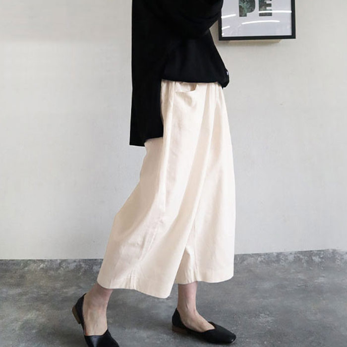 パンツ バレルパンツ カーブパンツ ワイドパンツ レディース 春 夏 秋 おしゃれ ボトムス ジョーゼット コットン 綿100 コーデュロイ ウエストゴム [郵3]^b427^ | uricca | 13
