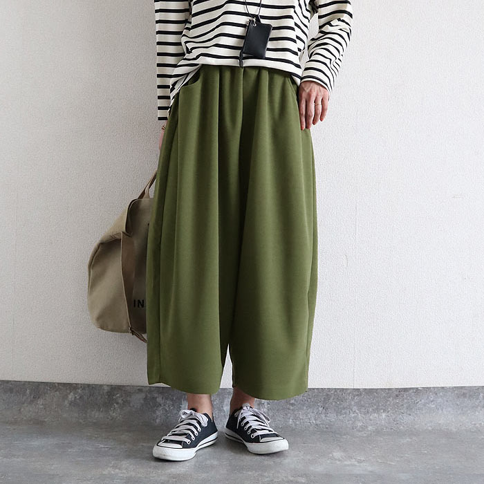 パンツ バレルパンツ カーブパンツ ワイドパンツ レディース 春 夏 秋 おしゃれ ボトムス ジョーゼット コットン 綿100 コーデュロイ ウエストゴム [郵3]^b427^ | uricca | 04