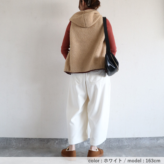 2542円 クーポン★ パンツ バレルパンツ ワイドパンツ レディース 春 夏 黒 白 おしゃれ かわいい ウエストゴム ボア 極暖 バルーン [郵3]^b427^ | uricca | 26