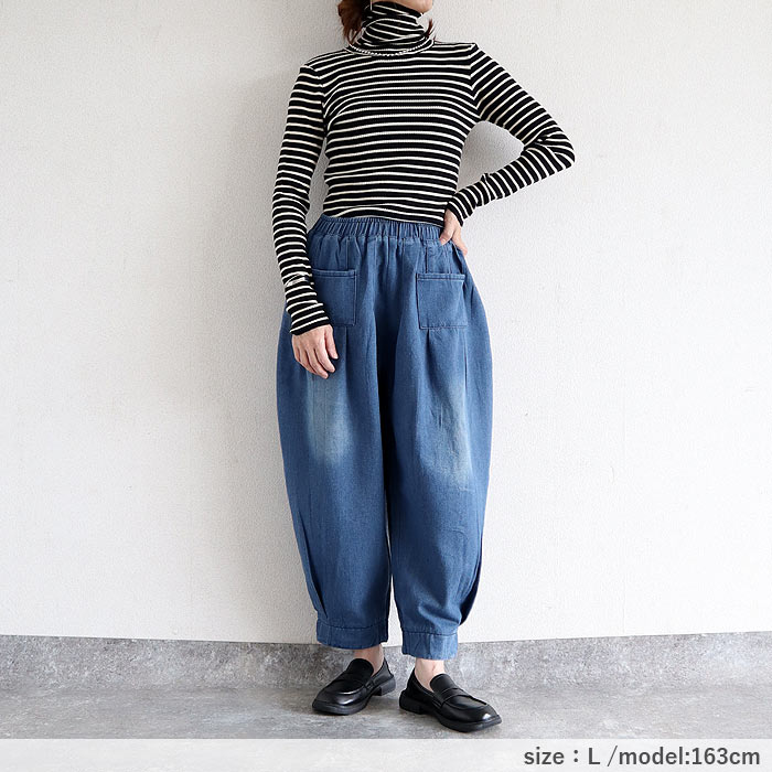 デニム ワイドパンツ バレルパンツ レディース 秋 冬 おしゃれ かわいい 30代 40代 50代 ジーンズ ジーパン ボトムス カーブ ^b435^ | uricca | 11