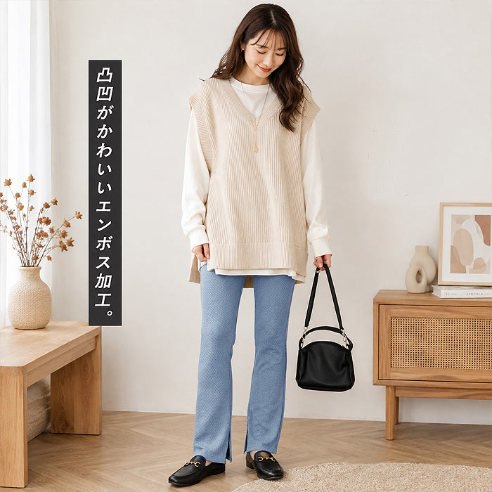 1194円 クーポンで！ パンツ レギンス レギパン レディース ボトムス 春 秋 黒 白 おしゃれ かわいい 30代 40代 50代 リブ 重ね着 [郵1.5]^b448^ | uricca | 11