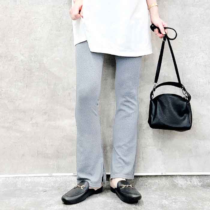 パンツ レギンス レギパン レディース ボトムス 秋 冬 黒 白 おしゃれ かわいい 30代 40代 50代 リブ 重ね着 [郵1.5]^b448^ | uricca | 07