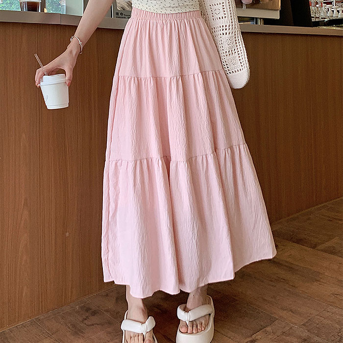 粉袋、白絣、スカート、夏 uricca スカート レディース 春 夏 黒 白 おしゃれ ロング
