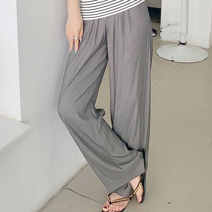 セミワイドパンツ レディース 春 夏 ウエストゴム 涼しい ロング丈 リラックス ボトムス 冷感(送料無料)[郵1.5]^b461^ | uricca | 03