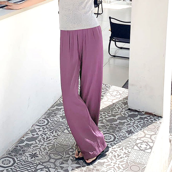 セミワイドパンツ レディース 春 夏 ウエストゴム 涼しい ロング丈 リラックス ボトムス 冷感(送料無料)[郵1.5]^b461^ | uricca | 11