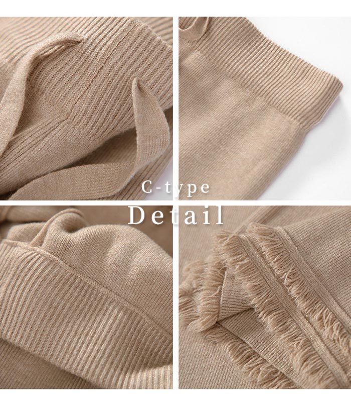 2595円 クーポンで！ パンツ ニット レディース ワイドパンツ 秋 冬 黒 白 おしゃれ かわいい 30代 40代 無地 リブ ウエストゴム ボトムス 極暖 [郵3]^b465^ | uricca | 26