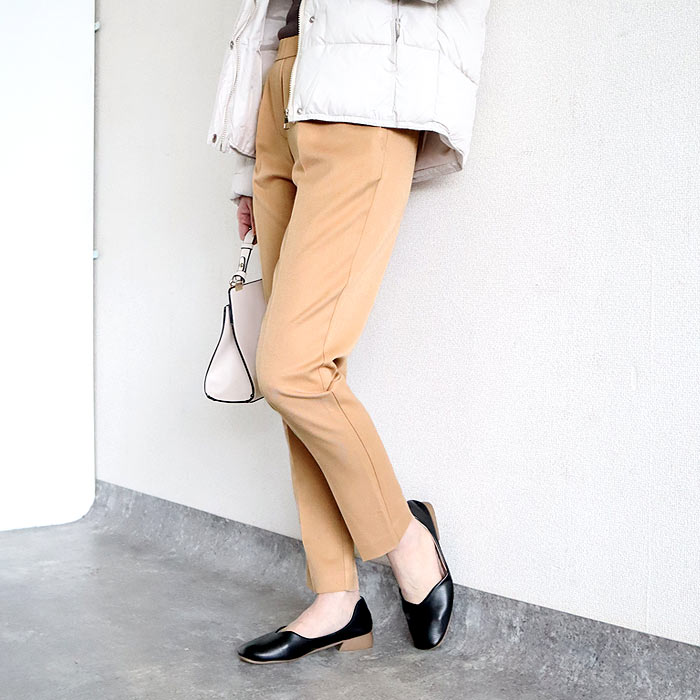 テーパードパンツ パンツ レディース 秋 冬 黒 おしゃれ かわいい 30代 40代 50代 無地 ボトムス ウエストゴム きれいめ [郵2]^b467^ | uricca | 04