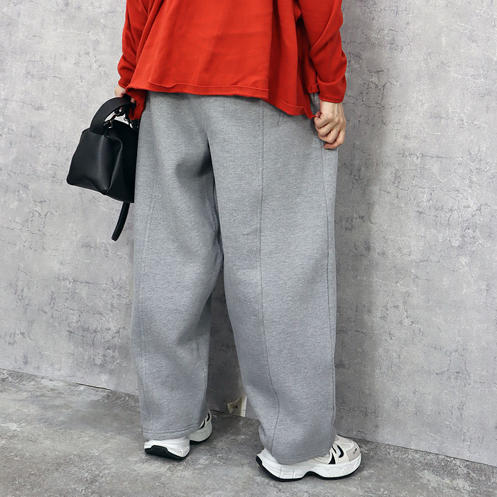 2596円 クーポンで！ パンツ バレルパンツ レディース 裏起毛 秋 冬 黒 白 おしゃれ ボトムス コクーンパンツ 無地 スウェット 極暖 ^b469^ | uricca | 05