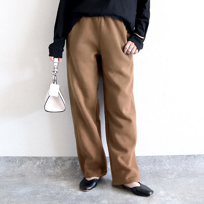 3321円 クーポンで！ パンツ レディース ロング 裏起毛 秋 冬 黒 おしゃれ かわいい 30代 40代 50代 ボトムス スウェット 無地 ウエストゴム 極暖 [郵3]^b475^ | uricca | 04