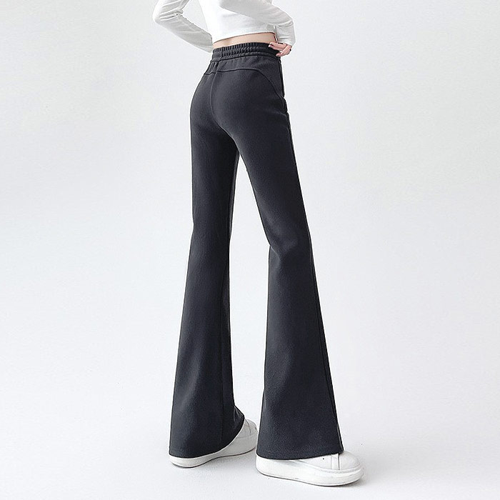 パンツ レディース 秋 冬 黒 おしゃれ かわいい 30代 40代 50代 ロング フレアパンツ ベルボトム スウェット ジャージ [郵3]^b483^ | uricca | 03