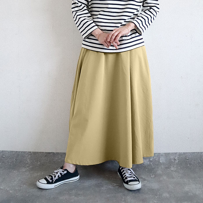 ワイズ　スタッズ　ロング　フレア　ブラック　スカート 3 ドラマティック・フレアスカート/ウォッシャブル/ブラック | Factelier