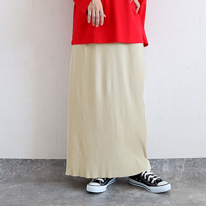 2392円 クーポンで！ タイトスカート スカート レディース 秋 冬 白 黒 おしゃれ ロング プリーツ ナロー ウエストゴム[郵3]^b488^バナー | uricca | 23