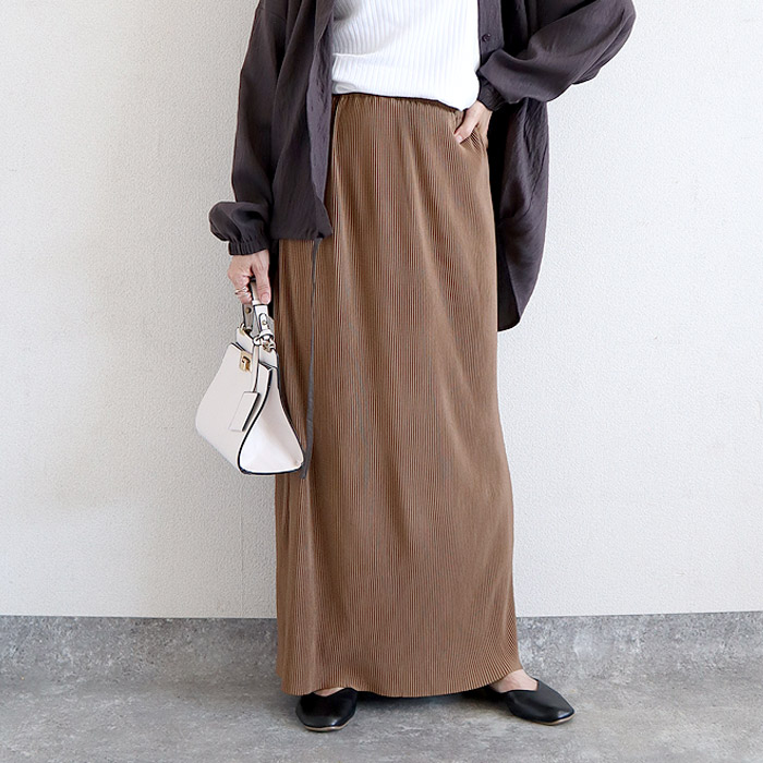 2392円 クーポンで！ タイトスカート スカート レディース 秋 冬 白 黒 おしゃれ ロング プリーツ ナロー ウエストゴム[郵3]^b488^バナー | uricca | 17