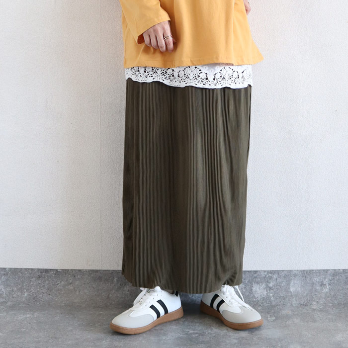 2392円 クーポンで！ タイトスカート スカート レディース 秋 冬 白 黒 おしゃれ ロング プリーツ ナロー ウエストゴム[郵3]^b488^バナー | uricca | 19